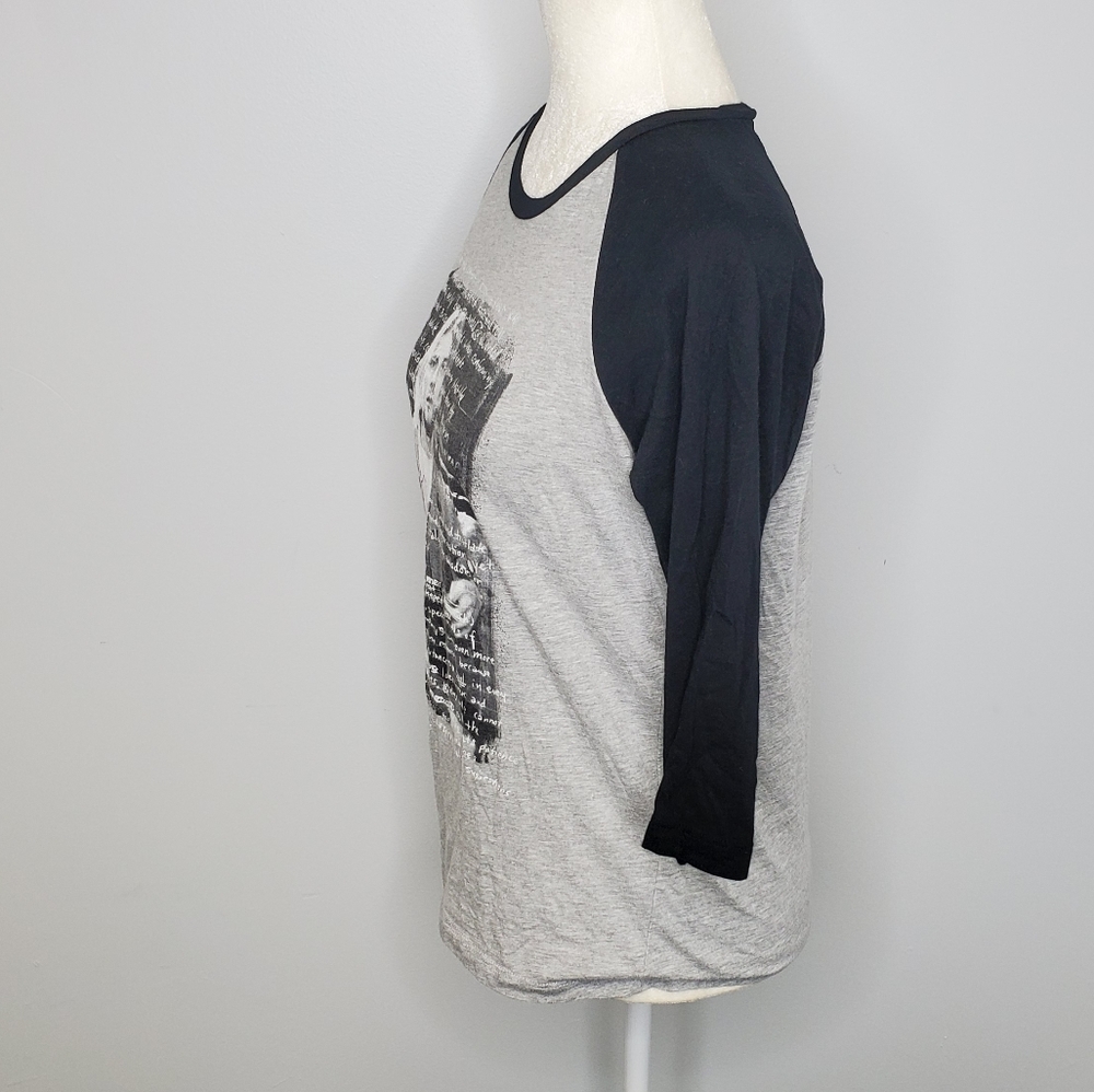 KURT COBAIN raglan baseball letter handwritten tee - Picture 3 of 6